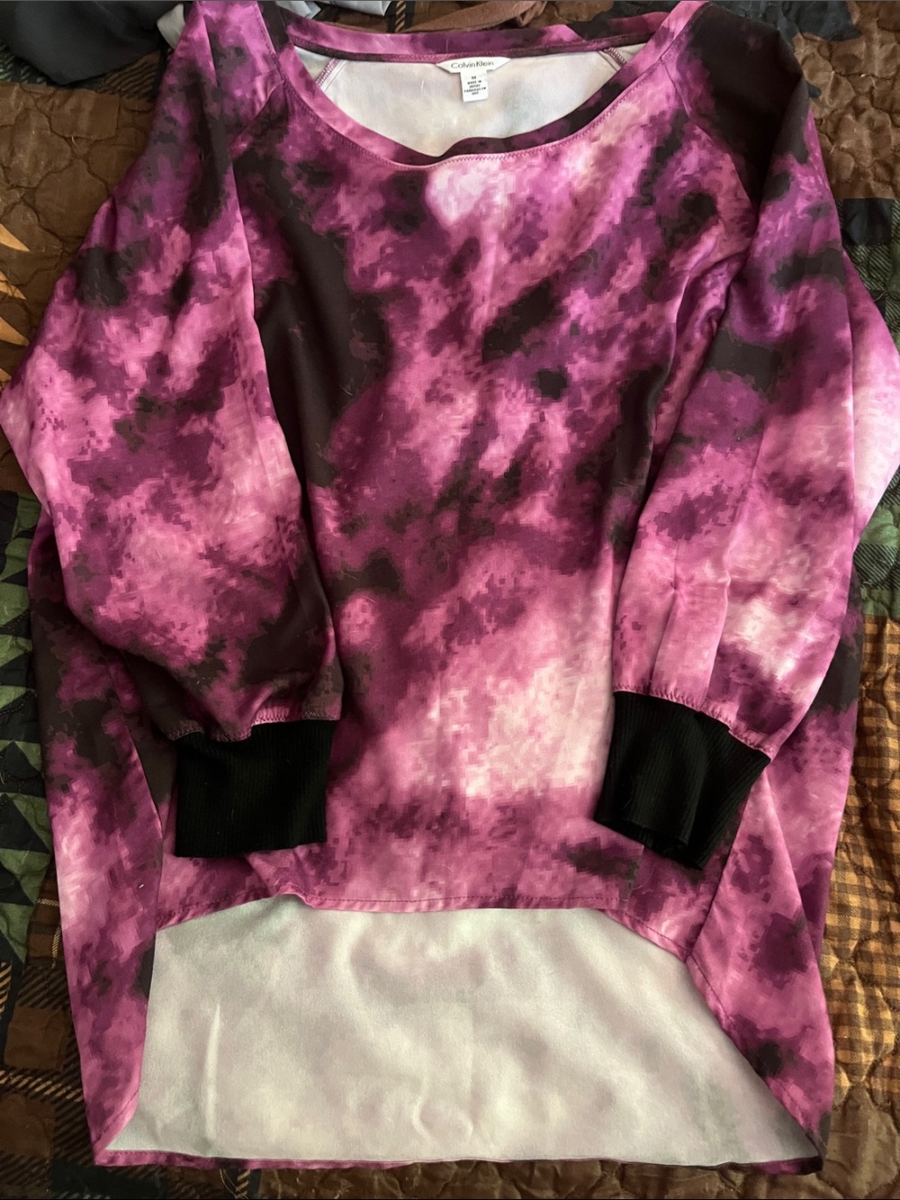 Calvin Klein Purple & Black Tie-Dye Pullover